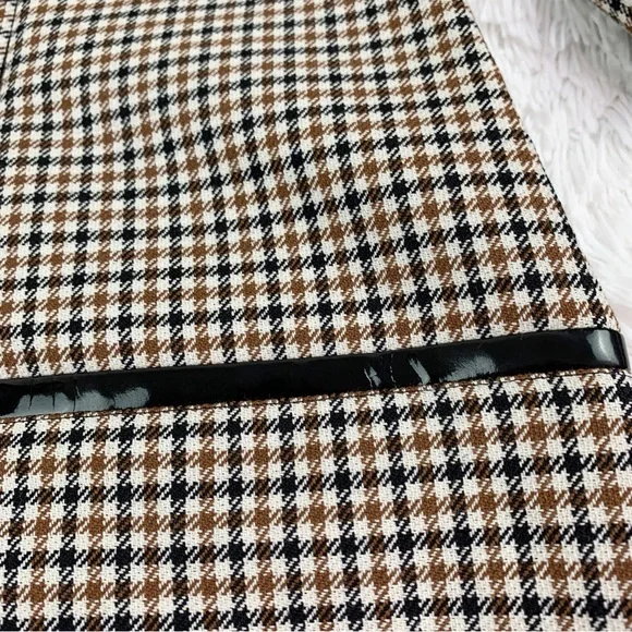 NWT Bouchra Jarra Paris 3/4 sleeve 100% wool houndstooth shift dress crew neck